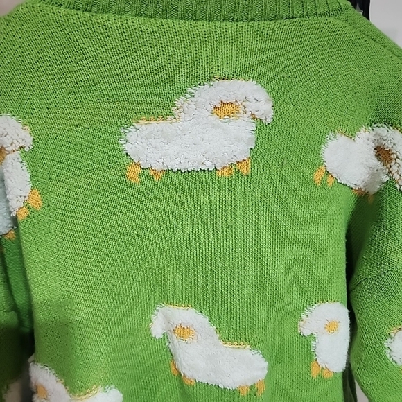 Womens Oversized Sheep Embriodered Cardigan. Size Small - Picture 5 of 7